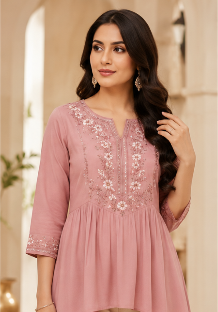 Elegant Floral Fusion Top - Image 2