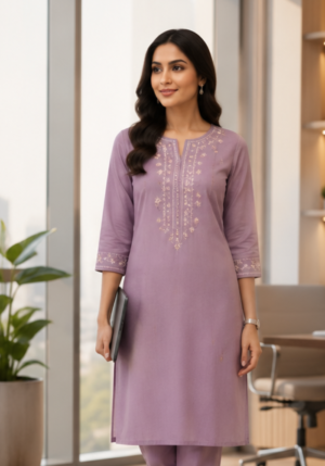 Elegant Straight Cut Office Wear Kurti